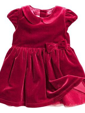 H&M Baby Girl Red Velvet Holiday Christmas Dress 6-9 Months